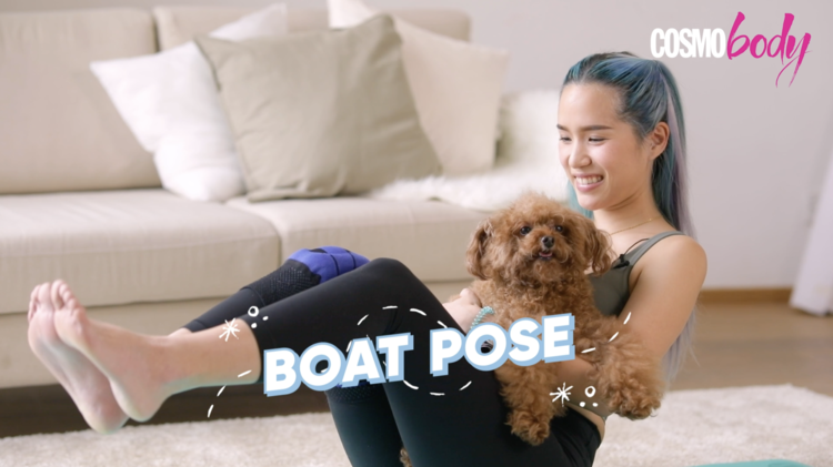 【宠物瑜伽 Part 2】一个动作练出人鱼线？宠物瑜伽让狗狗陪你在家锻炼核心肌肉